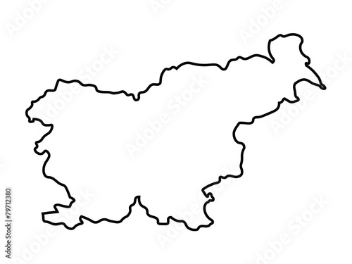 black abstract map of Slovenia photo