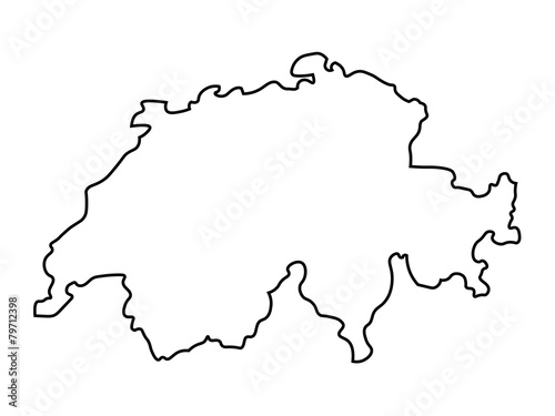 black abstract map of Switzerland
