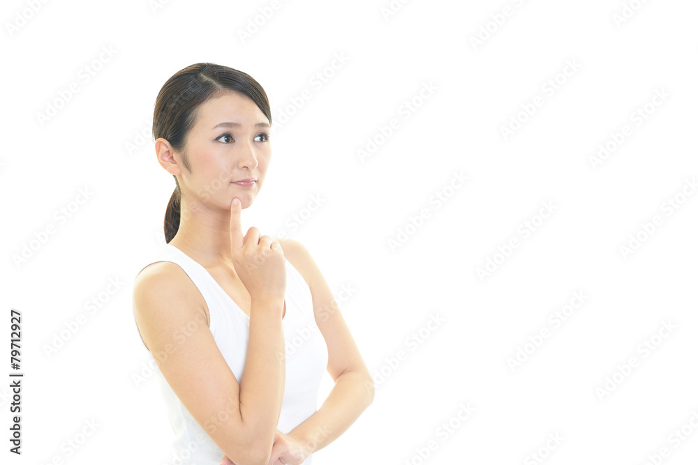 考え事をする女性 考え事をする女性
