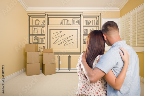 Military Couple In Empty Ro...