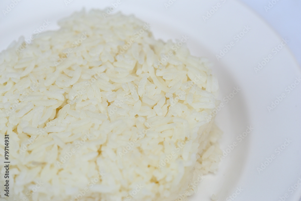 rice on white plate