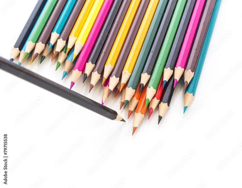 Fototapeta premium Colour pencils isolated on white background