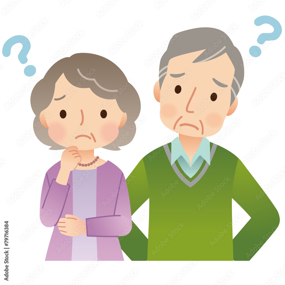 高齢者男女　夫婦　シニア　表情