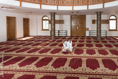 African Muslim Man Praying At Mosque