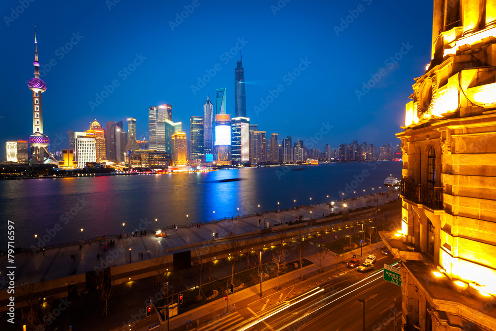 Fototapeta premium Shanghai Pudong City Night
