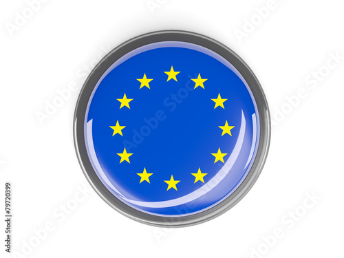 Round button with flag of european union