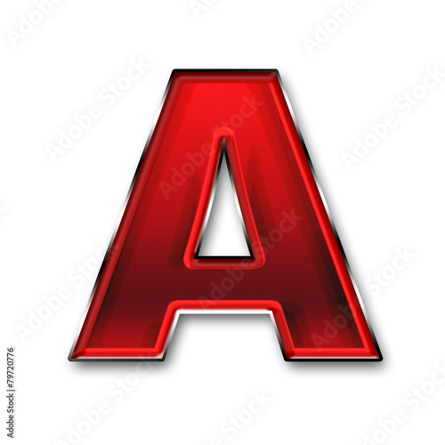 Metal letter A in red