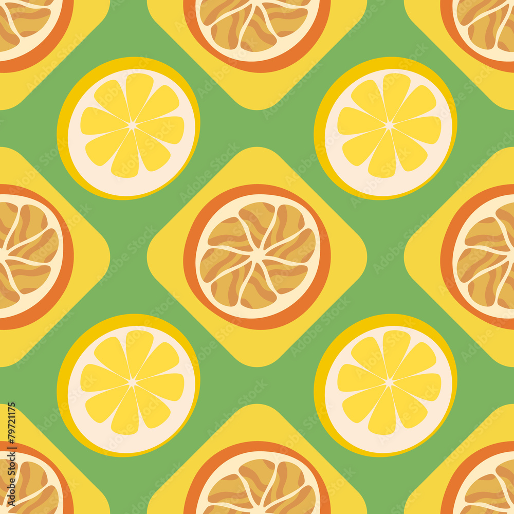 Abstract citrus fruit seamless pattern.