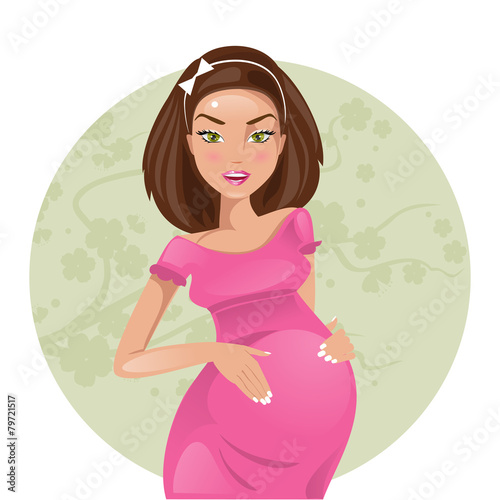 Pregnant woman. Vector illustration