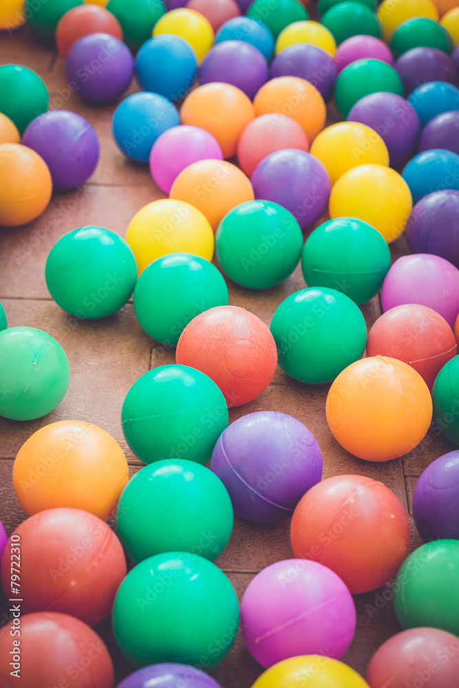 Colorful plastic ball in playground Colorful plastic ball in playground