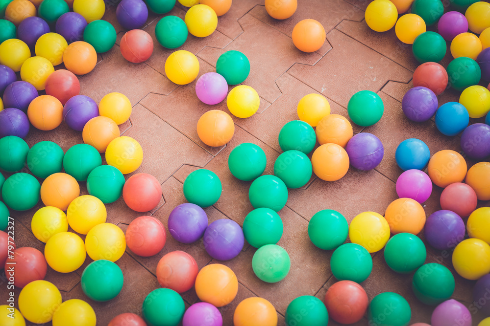 Fototapeta premium Colorful plastic ball in playground