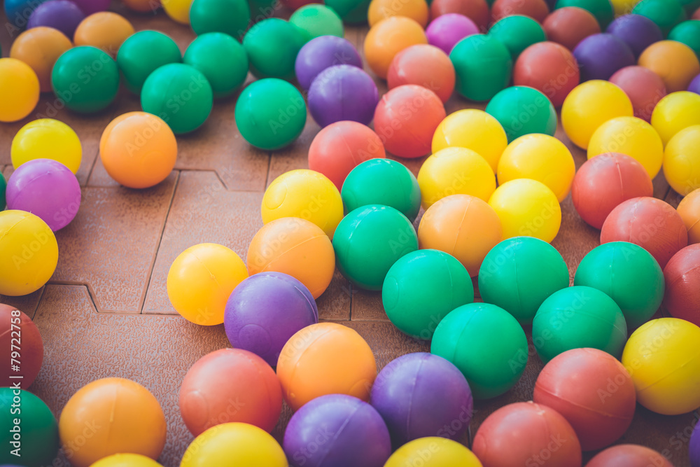 Colorful plastic ball in playground