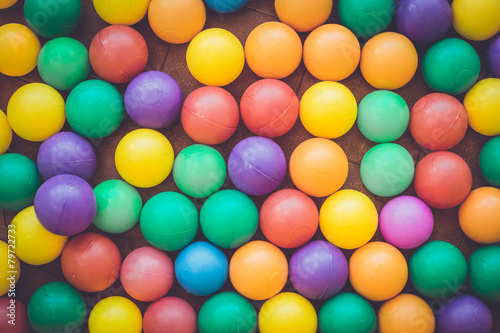 Colorful plastic ball in playground