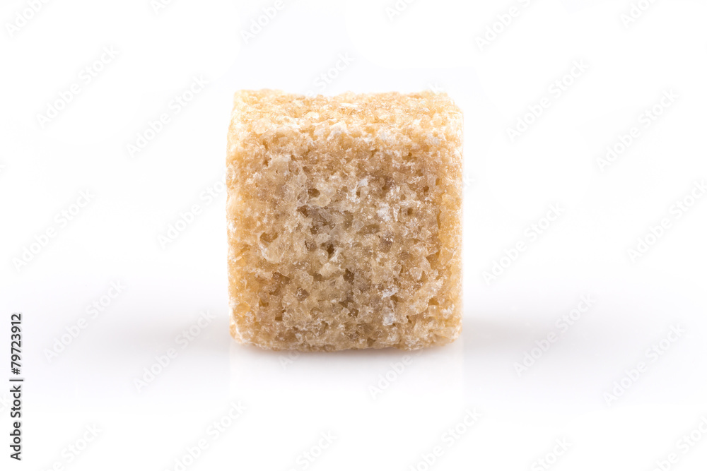 brown sugar cube isolated