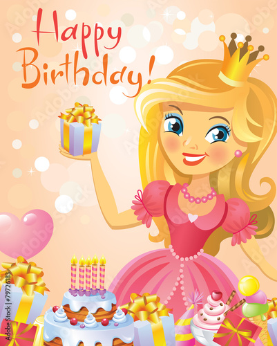 Happy Birthday  Princess  greeting card.