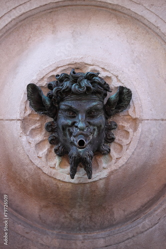 Closeup of Calamo fountain in Ancona, Italy