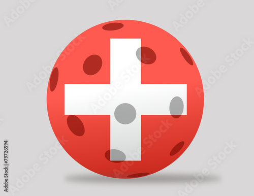 Floorball ball - switzerland flag