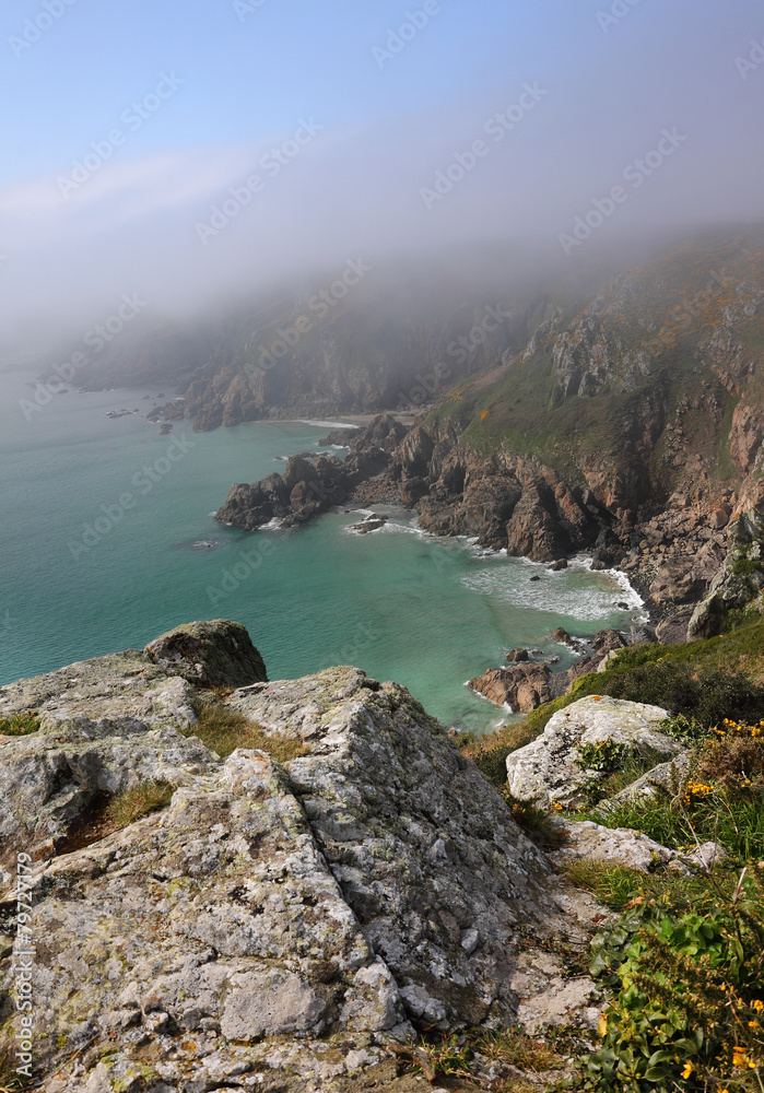 Sea mist on the South coast of the Channel Island of Guernsey
