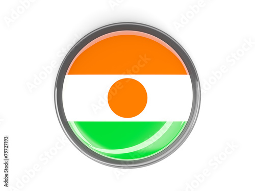 Round button with flag of niger Free Download Round button with flag of niger - GFXLoad