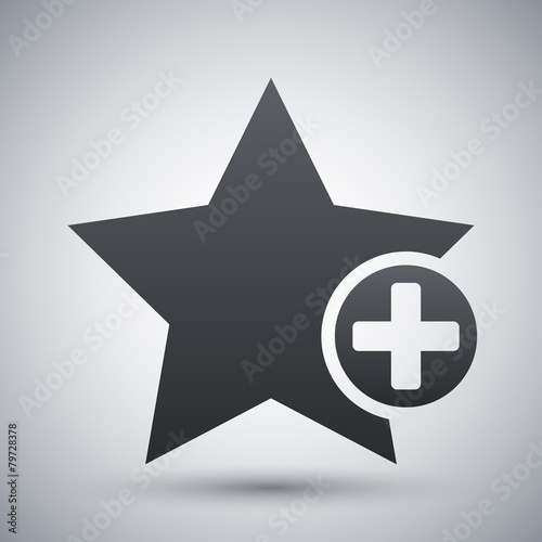 Vector star favorite icon with plus glyph