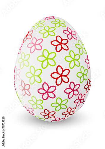 Easter egg with pink and green pattern