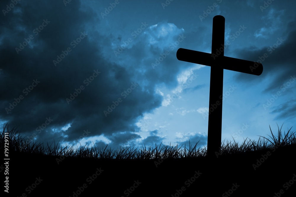 Naklejka premium Composite image of wooden cross