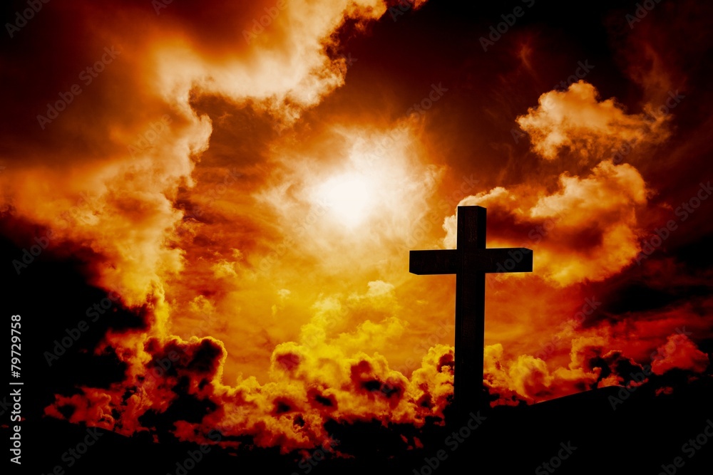 Obraz premium Composite image of wooden cross