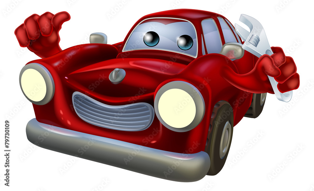 Cartoon character car mechanic