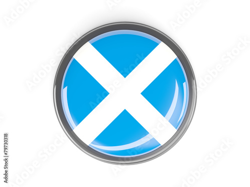 Round button with flag of scotland