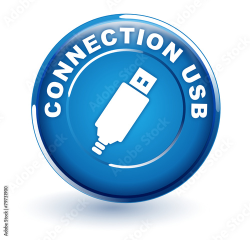 connection usb sur bouton bleu