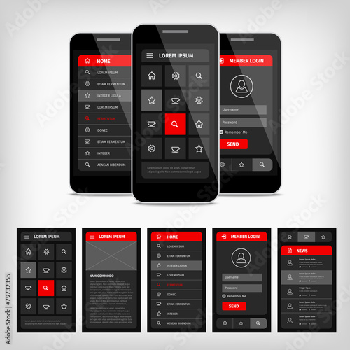 vector template mobile user interface