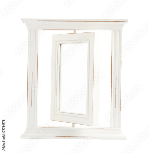 Wooden picture frame isolated