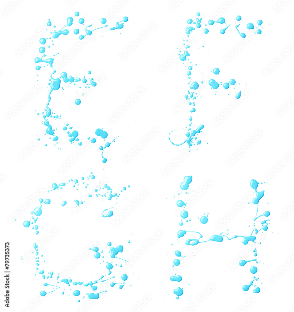 Letters made with the drops of paint Letters made with the drops of paint