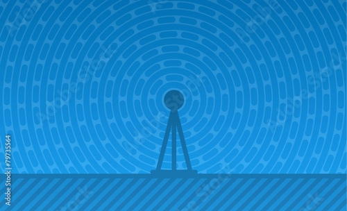 Radio station with radio waves