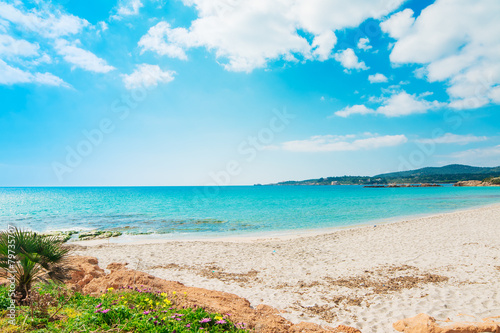 Le Bombarde beach on a cloudy spring day