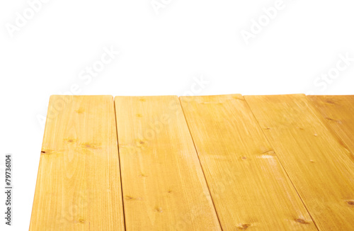 Yellow paint coated wooden boards