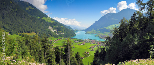 Lungern village in Switzerland - panoramic view