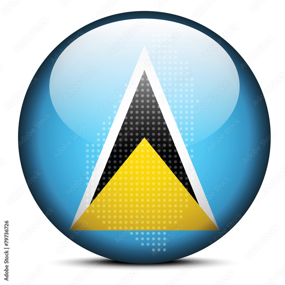 Map with Dot Pattern on flag button of Saint Lucia Map with Dot Pattern on flag button of Saint Lucia