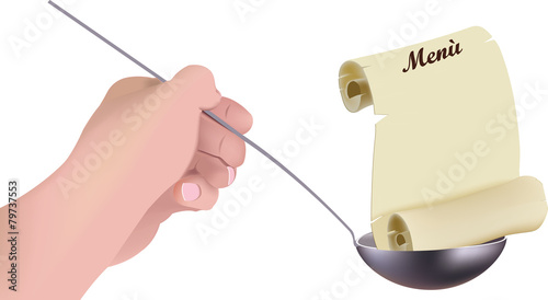 mano con mestolo