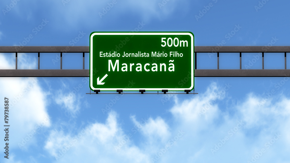 Maracana Brazil Highway Road Sign