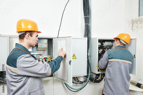 two electrician workers