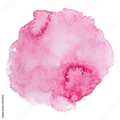 Abstract watercolor aquarelle hand drawn pink art paint on white