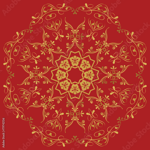 circular abstract pattern in Arabic style. Set