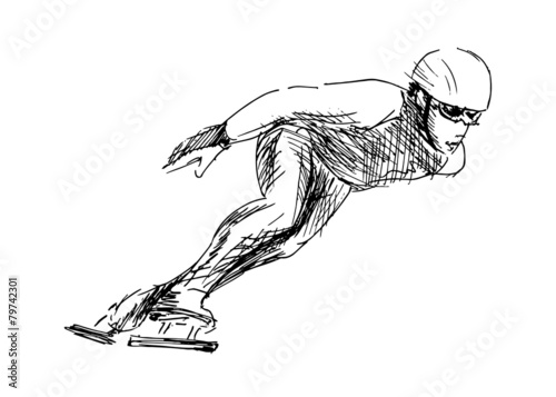 Hand sketch skater. Vector illustration