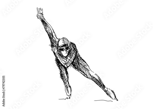 Hand drawing skater. Vector illustration