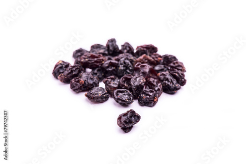 dried Corinto raisins fruit isolated on white background