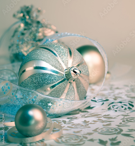 Christmas decorations, toned image