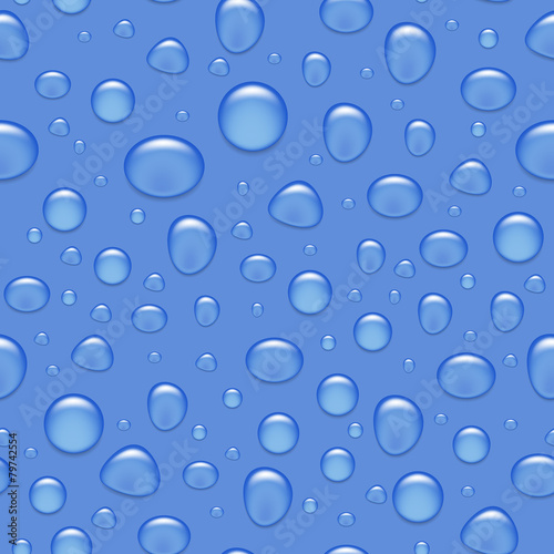 Vector seamless background - realistic water drops on glass.