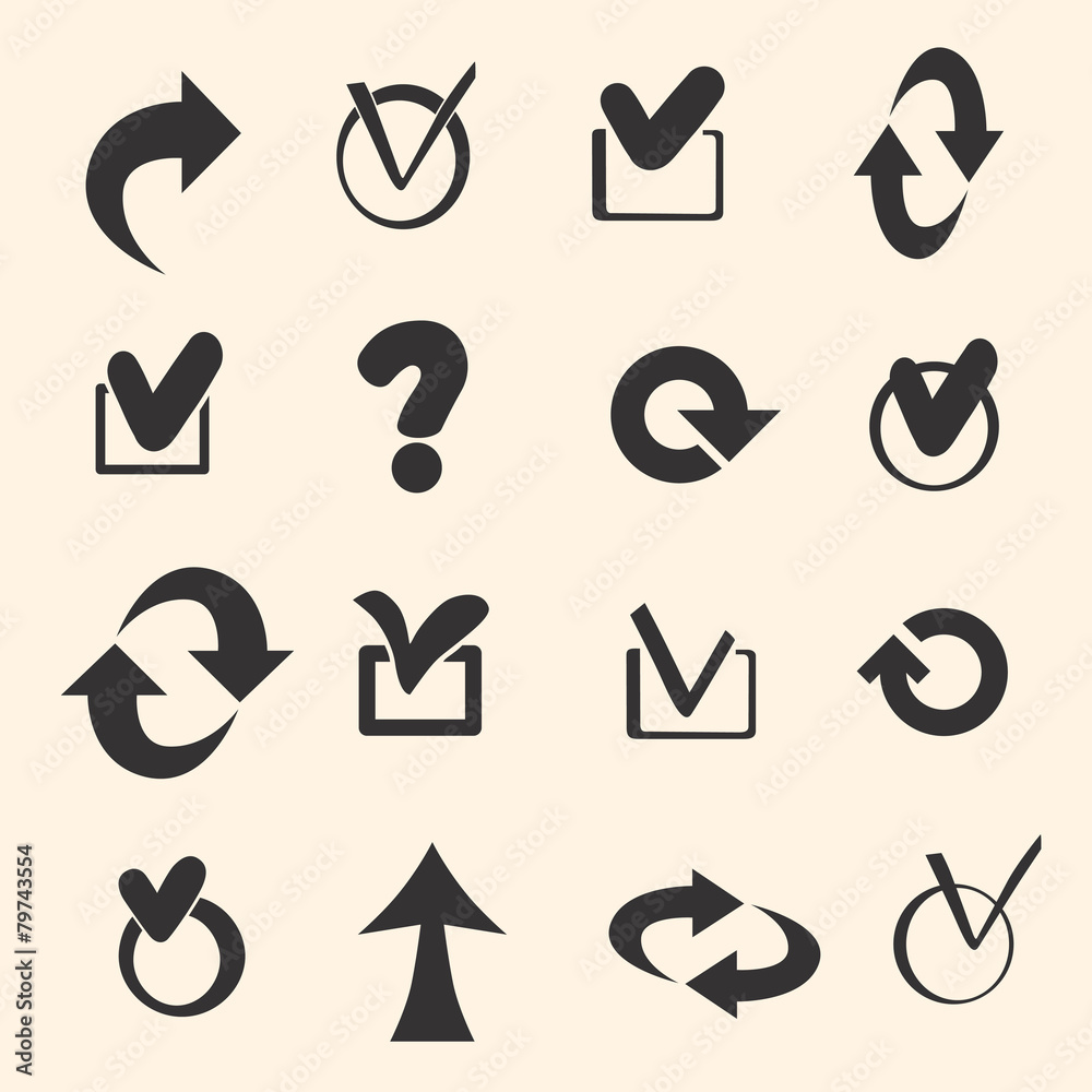 Set of black symbols.