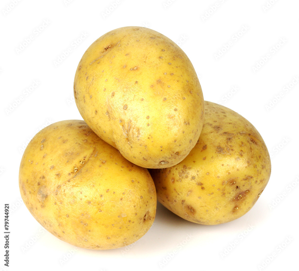 New potato isolated on white background close up. New potato isolated on white background close up.
